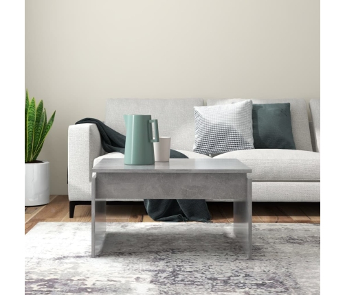 vidaXL Mesa de centro madera contrachapada gris hormigón 68x50x38 cm