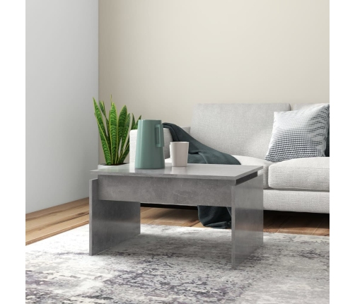 vidaXL Mesa de centro madera contrachapada gris hormigón 68x50x38 cm