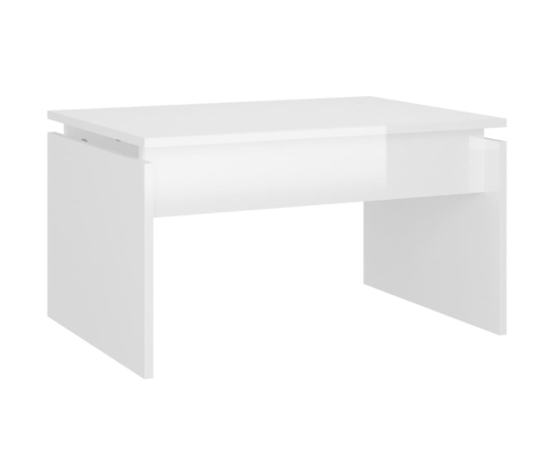 vidaXL Mesa de centro madera contrachapada blanco brillante 68x50x38cm