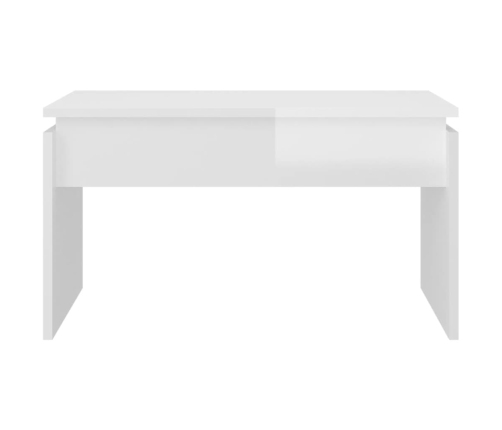 vidaXL Mesa de centro madera contrachapada blanco brillante 68x50x38cm