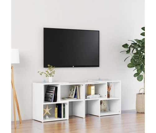 vidaXL Mueble para TV de madera contrachapada blanco 104x30x52 cm