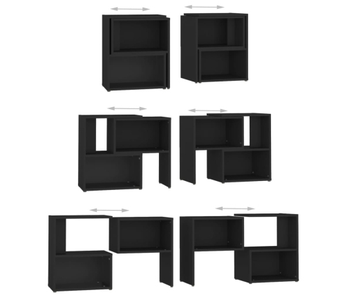 Mueble de TV madera contrachapada negro 104x30x52 cm