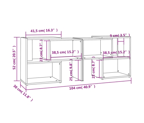 Mueble de TV madera contrachapada negro 104x30x52 cm