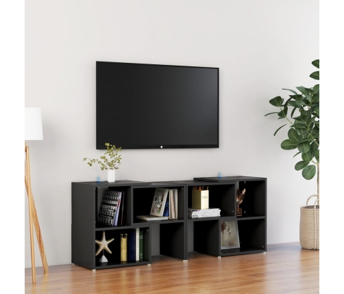 Mueble de TV madera contrachapada negro 104x30x52 cm