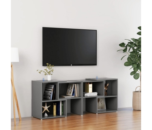 vidaXL Mueble de TV madera contrachapada gris 104x30x52 cm