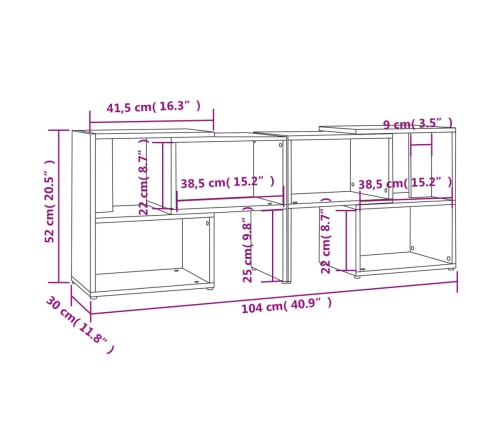 Mueble de TV madera contrachapada roble Sonoma 104x30x52 cm