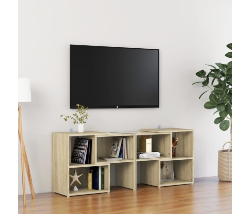 Mueble de TV madera contrachapada roble Sonoma 104x30x52 cm