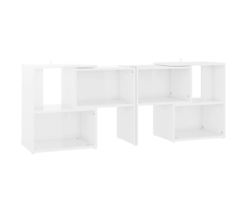 Mueble de TV madera contrachapada blanco brillante 104x30x52 cm