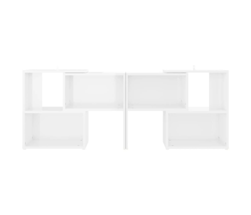 Mueble de TV madera contrachapada blanco brillante 104x30x52 cm