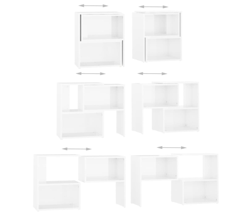 Mueble de TV madera contrachapada blanco brillante 104x30x52 cm