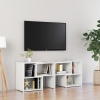 Mueble de TV madera contrachapada blanco brillante 104x30x52 cm