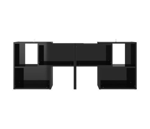 Mueble de TV madera contrachapada negro brillante 104x30x52 cm