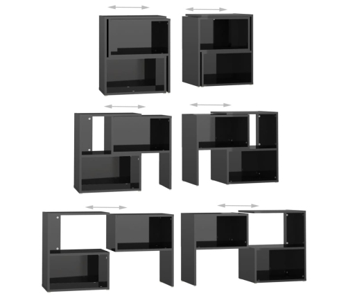 Mueble de TV madera contrachapada negro brillante 104x30x52 cm