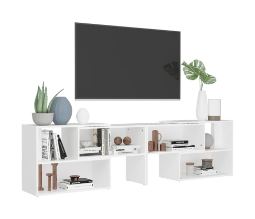 vidaXL Mueble de TV madera contrachapada blanco 149x30x52 cm