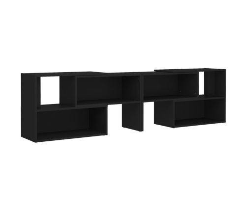 Mueble de TV madera contrachapada negro 149x30x52 cm