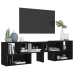 Mueble de TV madera contrachapada negro 149x30x52 cm