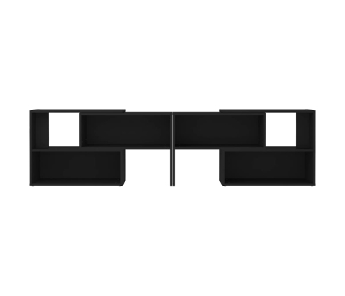 Mueble de TV madera contrachapada negro 149x30x52 cm