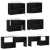 Mueble de TV madera contrachapada negro 149x30x52 cm