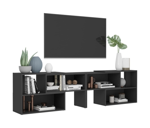 Mueble de TV madera contrachapada gris 149x30x52 cm