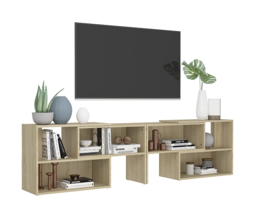 Mueble de TV madera contrachapada roble Sonoma 149x30x52 cm