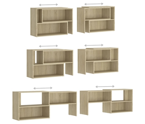 Mueble de TV madera contrachapada roble Sonoma 149x30x52 cm