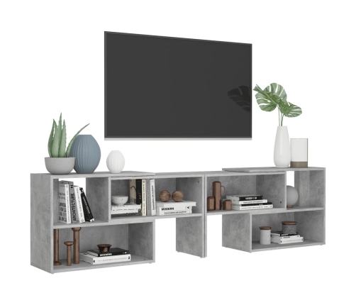 Mueble de TV madera contrachapada gris hormigón 149x30x52 cm