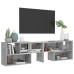 Mueble de TV madera contrachapada gris hormigón 149x30x52 cm