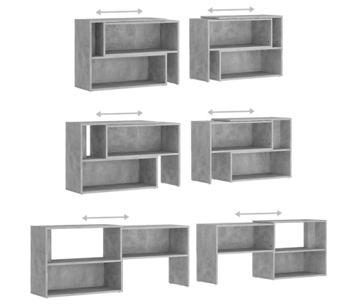 Mueble de TV madera contrachapada gris hormigón 149x30x52 cm