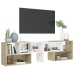 Mueble de TV madera contrachapada blanco y roble 149x30x52 cm