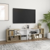 Mueble de TV madera contrachapada blanco y roble 149x30x52 cm