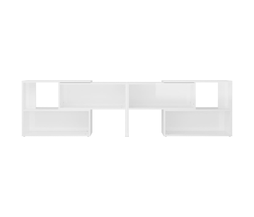 Mueble de TV madera contrachapada blanco brillante 149x30x52 cm