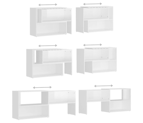 Mueble de TV madera contrachapada blanco brillante 149x30x52 cm