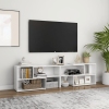 Mueble de TV madera contrachapada blanco brillante 149x30x52 cm