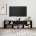 Mueble de TV madera contrachapada negro brillante 149x30x52 cm