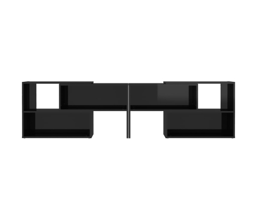 Mueble de TV madera contrachapada negro brillante 149x30x52 cm