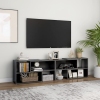 Mueble de TV madera contrachapada gris brillante 149x30x52 cm