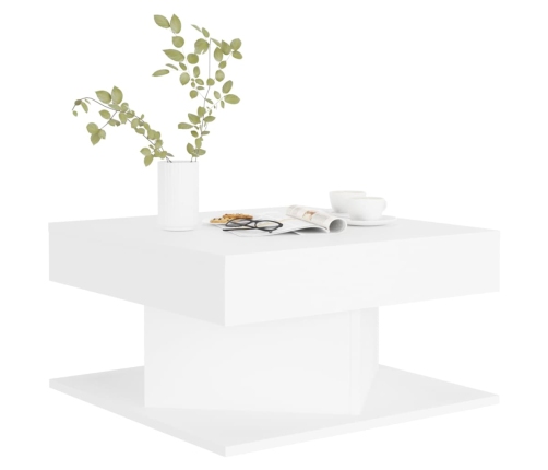 Mesa de centro madera contrachapada blanco 57x57x30 cm