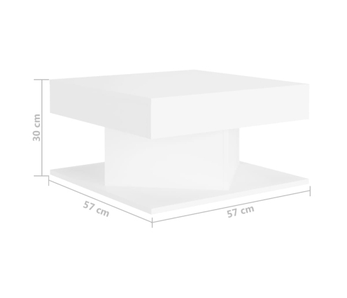 vidaXL Mesa de centro madera contrachapada blanco 57x57x30 cm