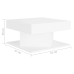 Mesa de centro madera contrachapada blanco 57x57x30 cm