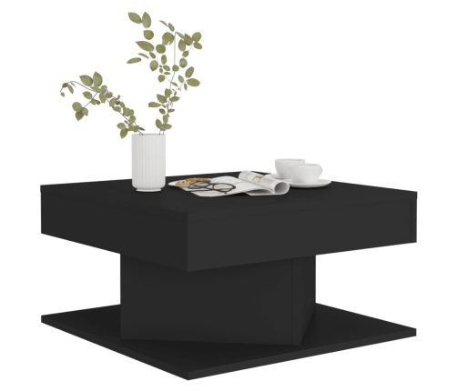 Mesa de centro madera contrachapada negro 57x57x30 cm