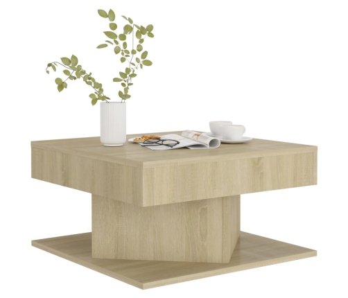 Mesa de centro madera contrachapada roble Sonoma 57x57x30 cm