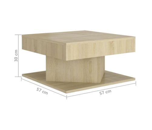 Mesa de centro madera contrachapada roble Sonoma 57x57x30 cm