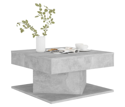 Mesa de centro madera contrachapada gris hormigón 57x57x30 cm