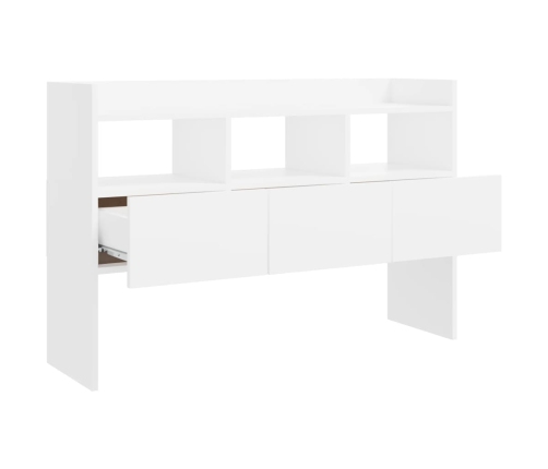 Aparador de madera contrachapada blanco 105x30x70 cm