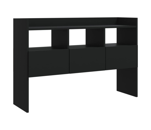 Aparador de madera contrachapada negro 105x30x70 cm