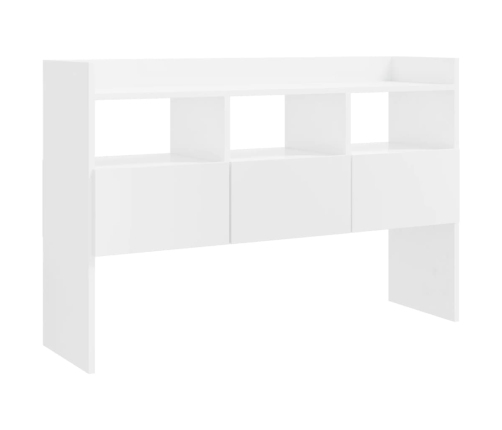 Aparador de madera contrachapada blanco brillante 105x30x70 cm