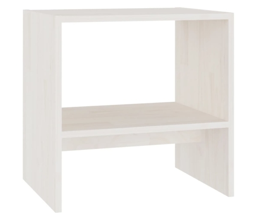 vidaXL Mesita de noche madera maciza de mango blanco 40x30,5x40 cm