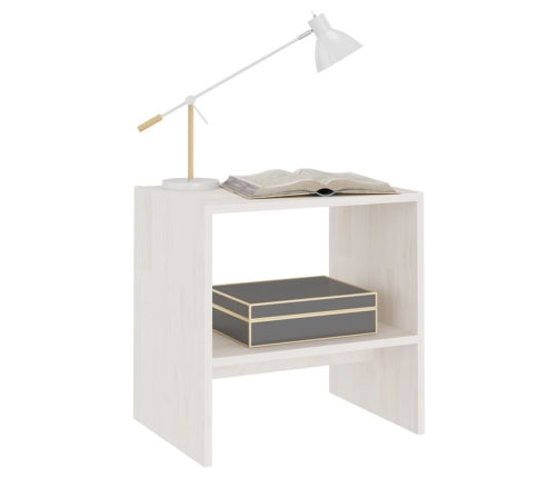 vidaXL Mesita de noche madera maciza de mango blanco 40x30,5x40 cm