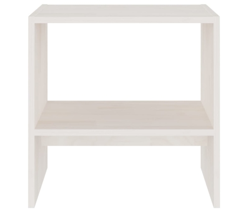 vidaXL Mesita de noche madera maciza de mango blanco 40x30,5x40 cm