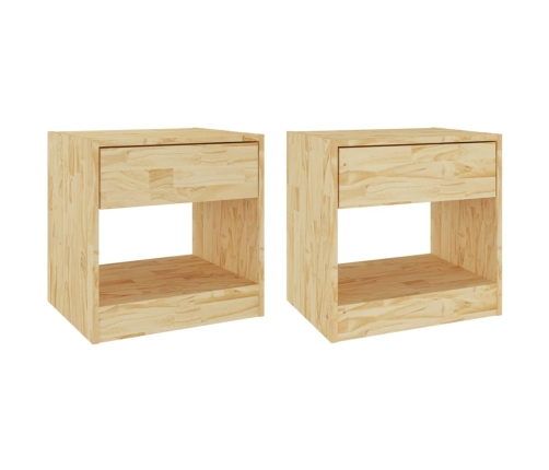 Mesitas de noche 2 uds madera maciza de pino 40x31x40 cm